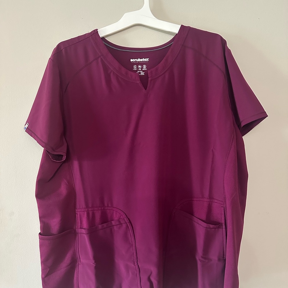 Scrubstar Maroon V-Neck Scrub Top